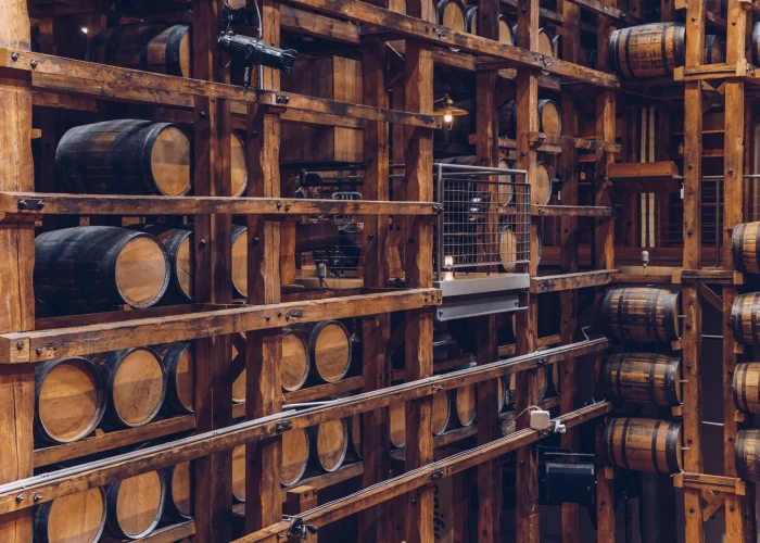 Cave à barriques de vin